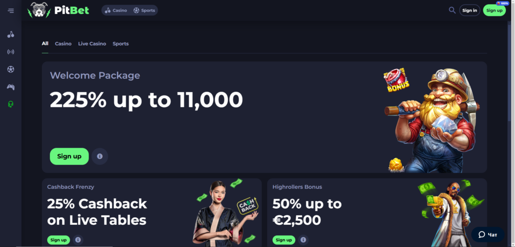 Explore Pitbet Casino promotion page