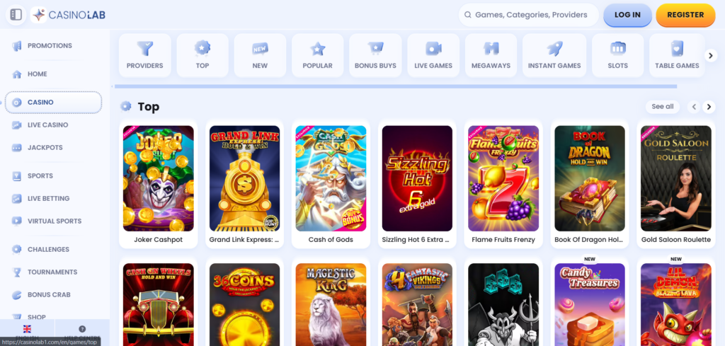 Explore Casinolab slots