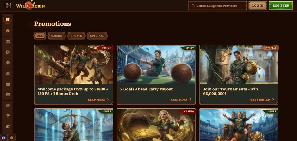 Explore Wild Robin Casino promotions