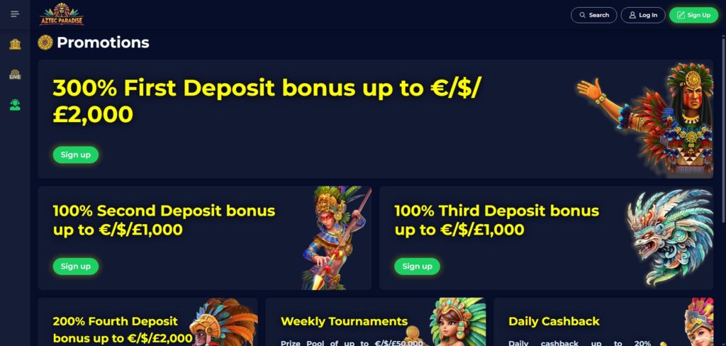 Explore Aztec Paradise Casino promotions