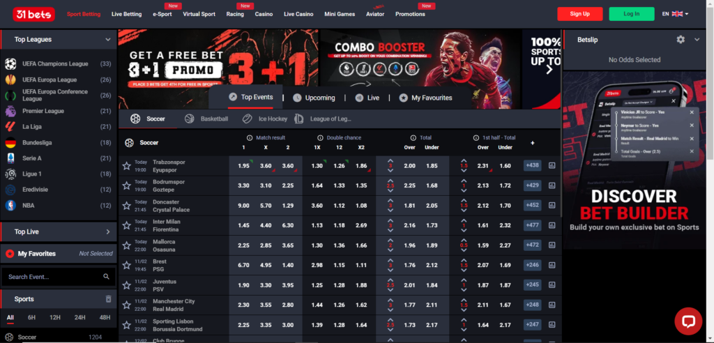 Discover 31 Bets Casino sports page