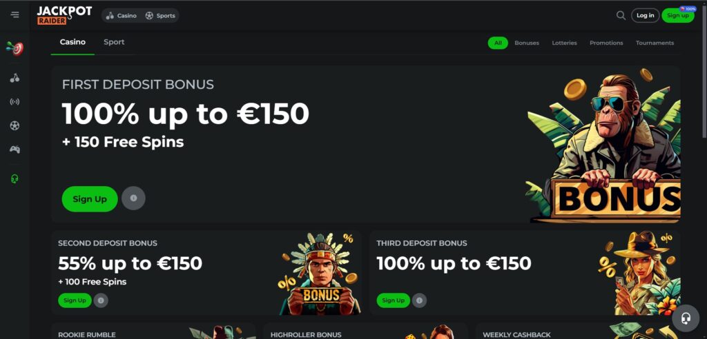 Learn JackpotRaider Casino promotions page