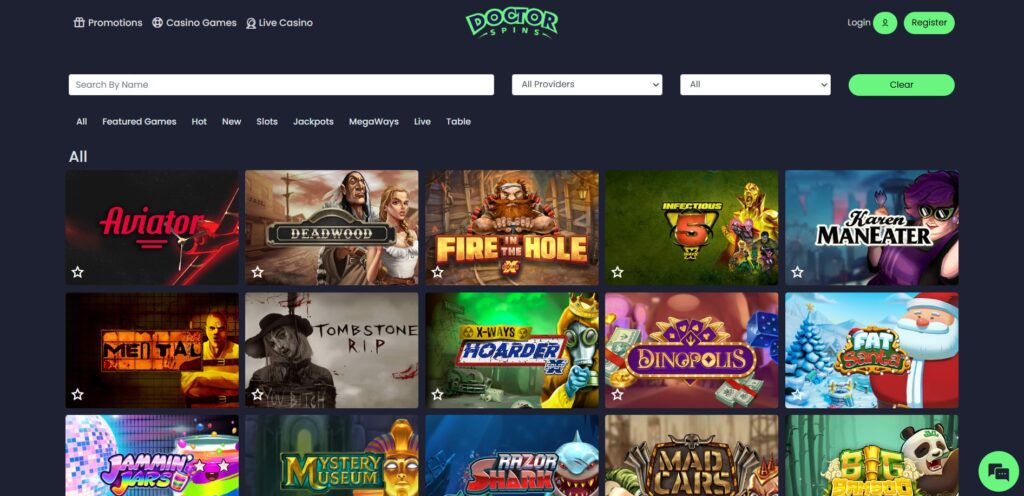 Doctor Spins Casino Games Page