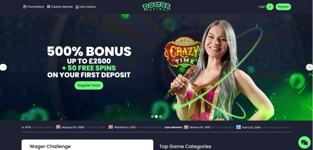 Doctor Spins Casino Home Page