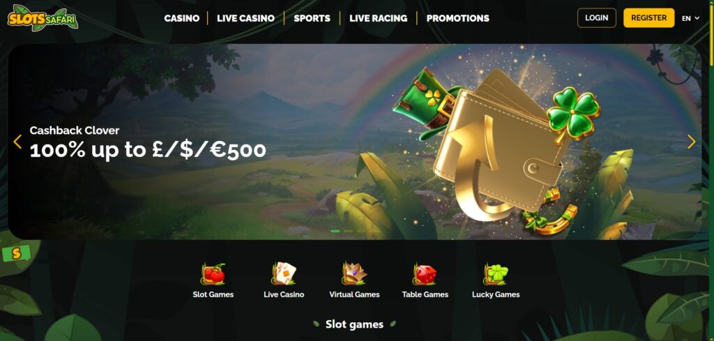 Slots Safari Home Page
