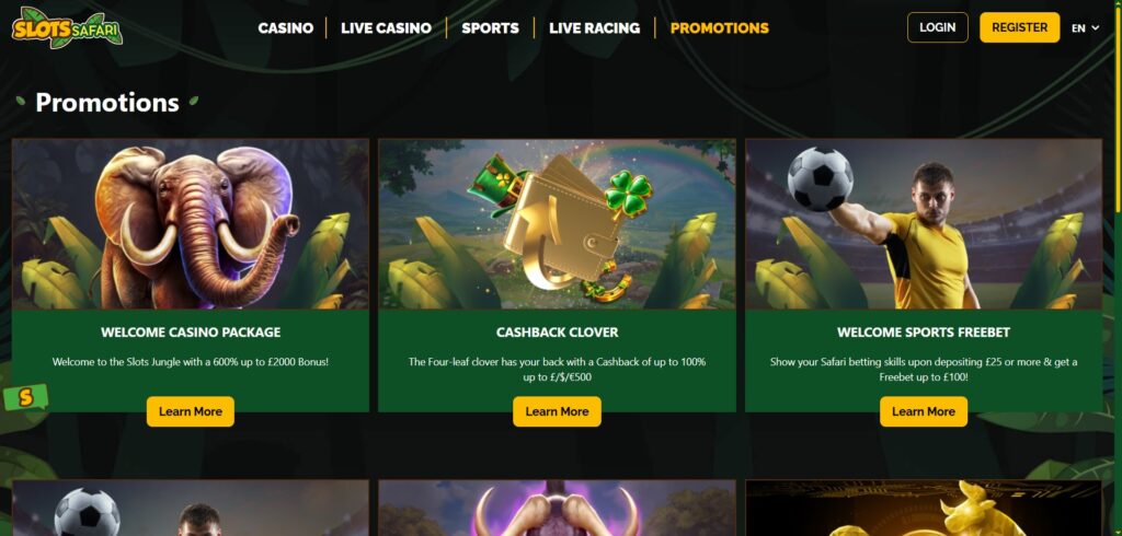 Slots Safari Promotions Page
