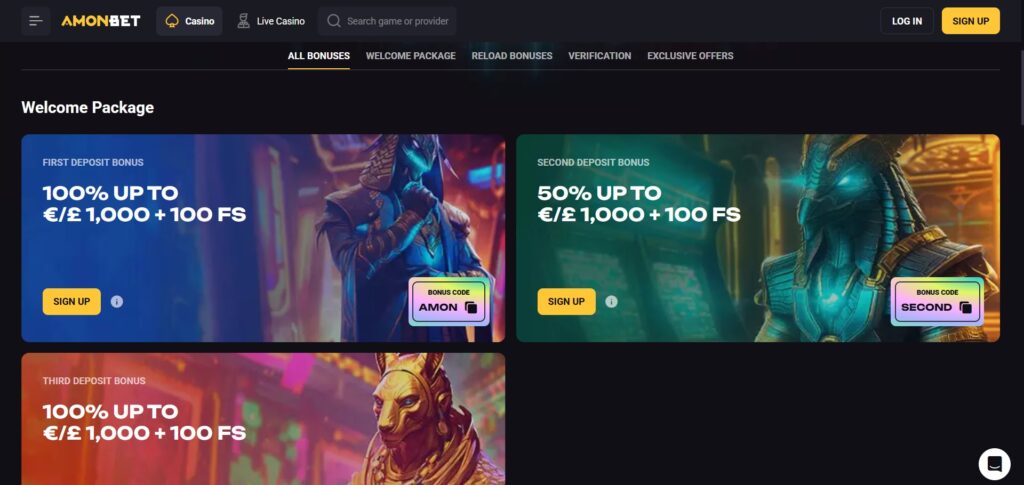 Explore promotions at Amonbet Casino