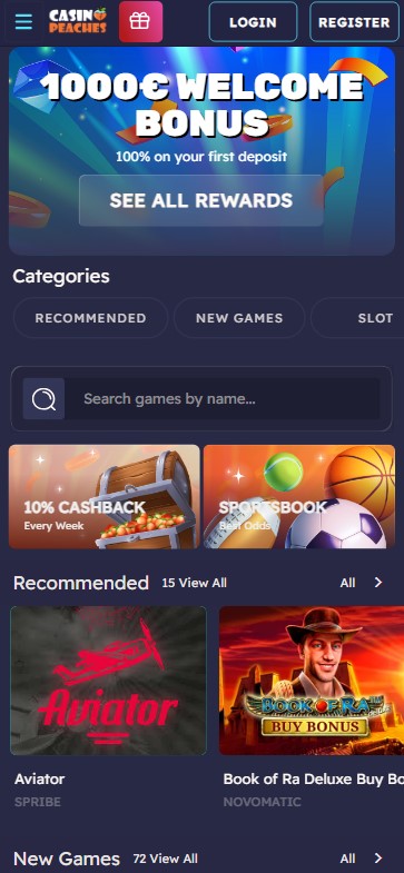 Explore Casino Peaches mobile app