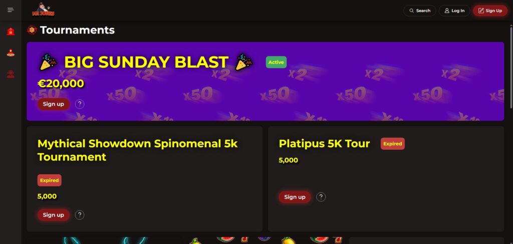 Discover Mr Jones Casino tournaments